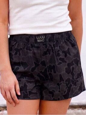 LULU MAC BLACK  CAMO BOXER SHORTS